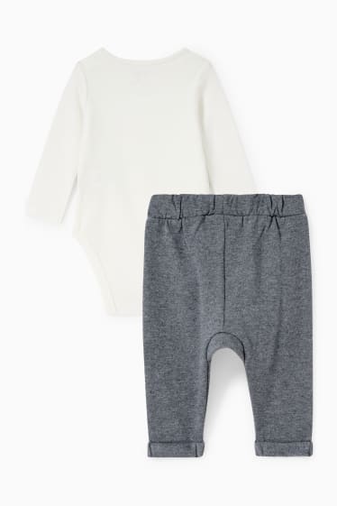 Baby: jongens - Baby-outfit - 2-delig - crème wit
