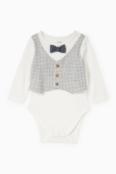 Baby: jongens - Baby-outfit - 2-delig - crème wit