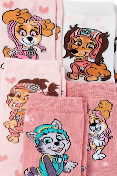 Enfants - Lot de 5 paires - Pat’ Patrouille - chaussettes à motif - rose