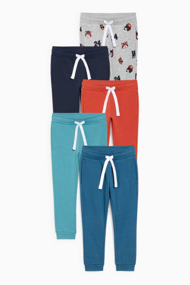 Kinder Jungen - Multipack 5er - Jogginghose - dunkelorange