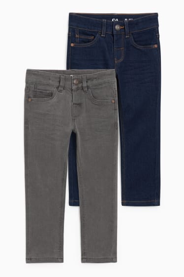 Kinder Jungen - Multipack 2er - Slim Jeans - dunkeljeansblau