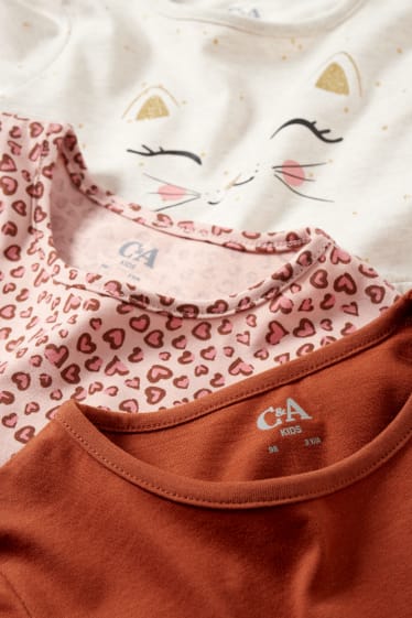 Enfants filles - Lot de 3 - robes - terracotta