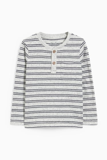 Bambini - Maglia a maniche lunghe - a righe - grigio melange