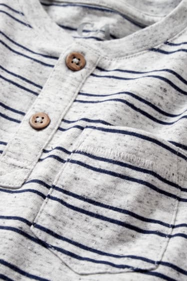 Bambini - Maglia a maniche lunghe - a righe - grigio melange