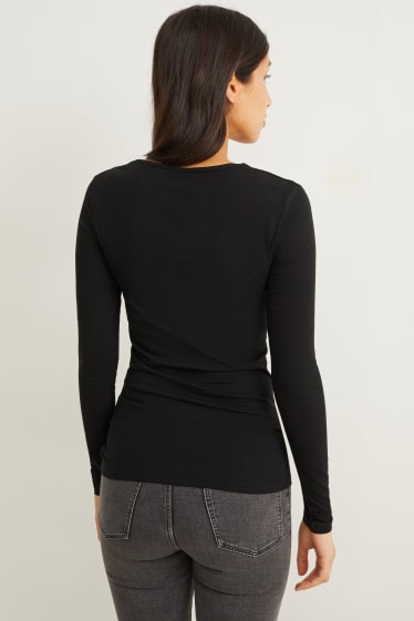 Donna - Maglia a maniche lunghe basic - nero