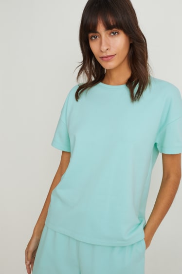 Dames - Basic-T-shirt - mintgroen