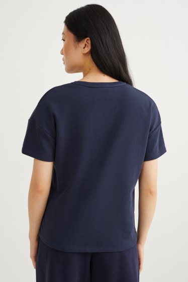 Dames - Basic-T-shirt - donkerblauw