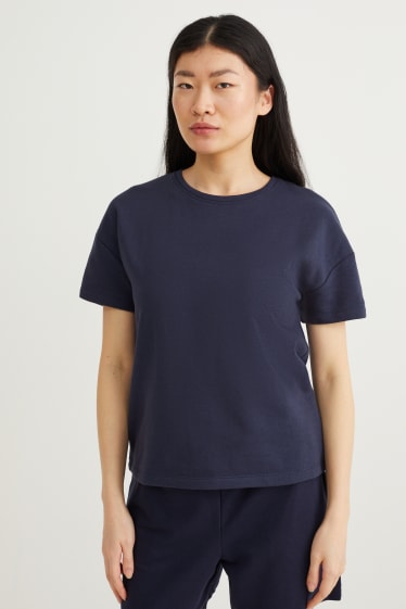 Dames - Basic-T-shirt - donkerblauw