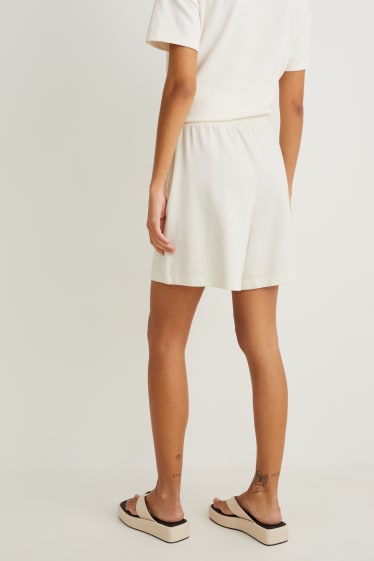 Femmes - Shorts en molleton - blanc crème