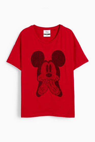 Damen - T-Shirt - Micky Maus - rot