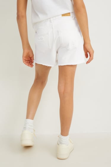 Enfants - Short en jean - blanc crème