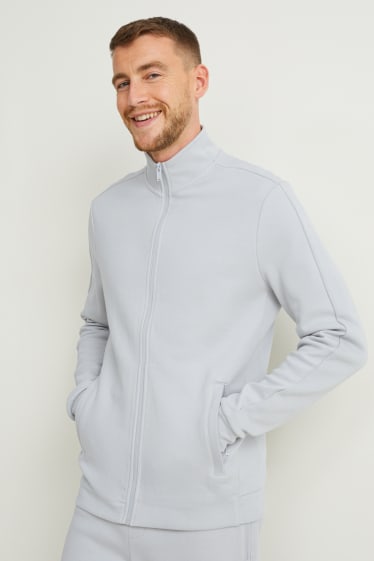 Hommes - Sweat zippé - gris clair