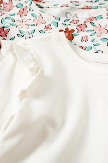 Enfants filles - Lot de 2 - hauts à manches longues - blanc crème