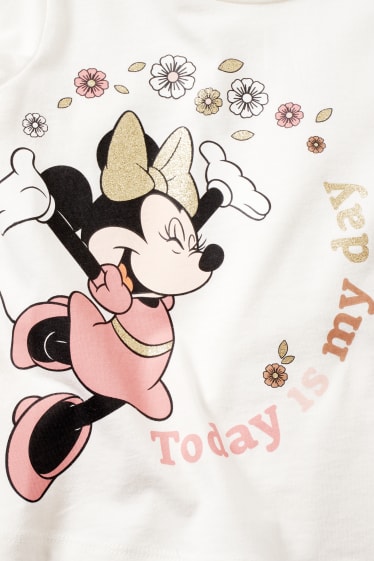Enfants filles - Lot de 3 - Minnie Mouse - haut à manches longues - blanc crème