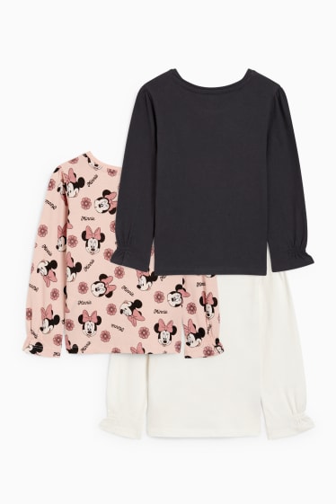 Enfants filles - Lot de 3 - Minnie Mouse - haut à manches longues - blanc crème