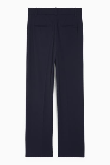 Kobiety - Spodnie biznesowe - wysoki stan - szerokie nogawki - Mix & Match - ciemnoniebieski