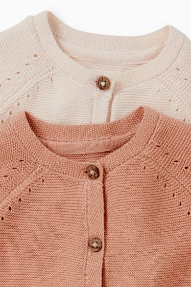Baby: meisjes - Set van 2 - babyvest, gebreid - roze