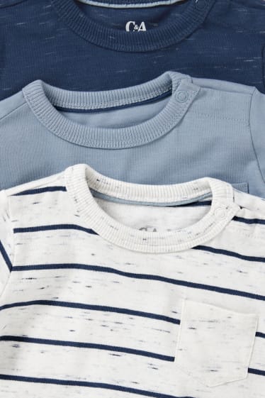 Neonati - Confezione da 3 - maglia a maniche lunghe neonati - blu