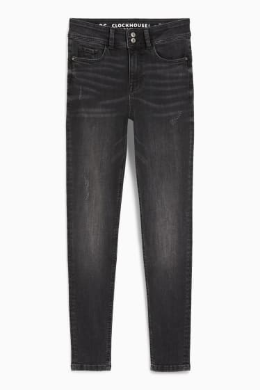 Femmes - CLOCKHOUSE - skinny jean - mid waist - LYCRA® - jean gris foncé