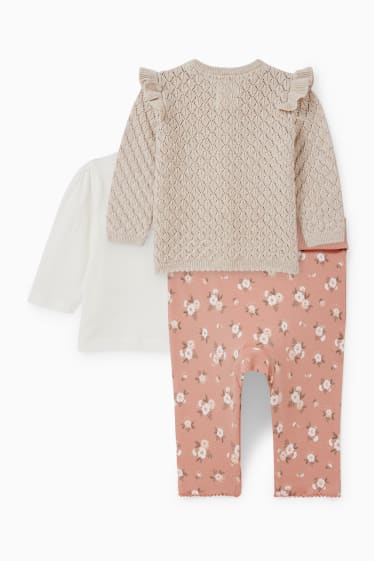 Babys - Baby-outfit - 3-delig - beige