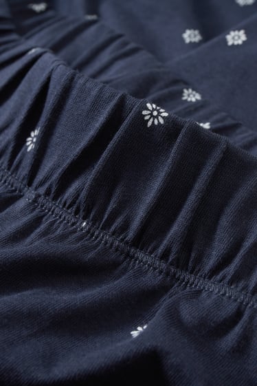 Mujer - Pantalón de pijama - de flores - azul oscuro