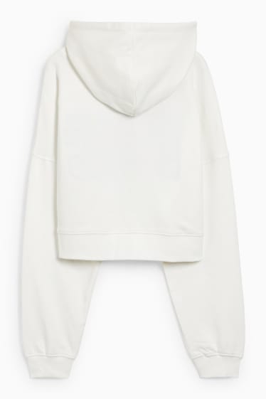 Damen - Crop Hoodie - cremeweiss