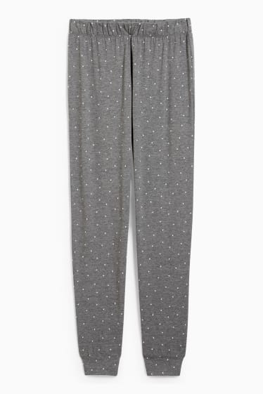 Femmes - Pantalon de pyjama - à pois - gris