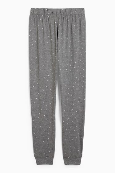 Dames - Pyjamabroek - met stippen - grijs