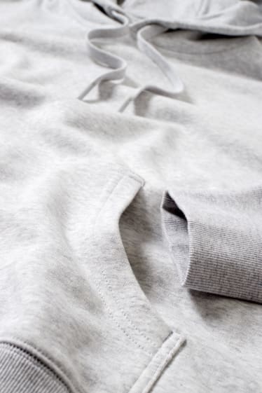 Donna - Felpa con cappuccio basic - grigio chiaro melange