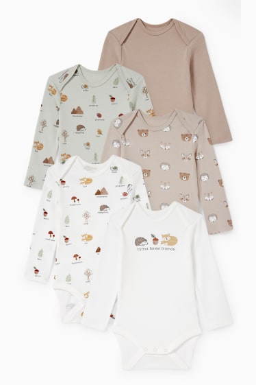 Unisex - Multipack 5er - Baby-Body - beige