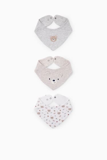 Unisex - Multipack 3er - Baby-Dreieckstuch - hellbeige