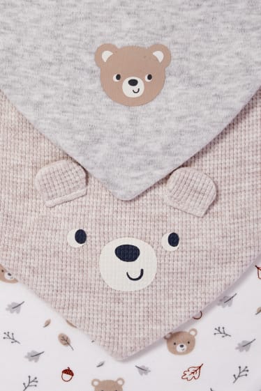 Unisex - Multipack 3er - Baby-Dreieckstuch - hellbeige