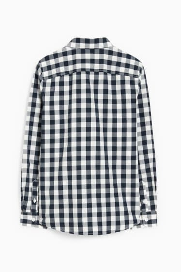 Nen - Camisa - de quadres - blau fosc / blanc trencat