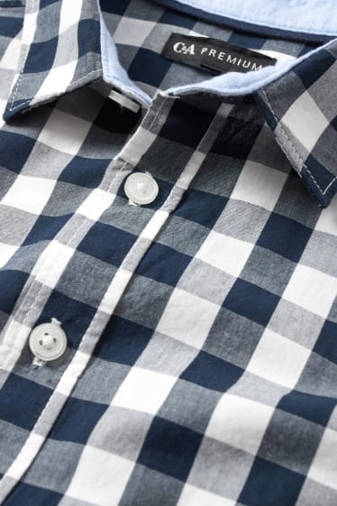 Nen - Camisa - de quadres - blau fosc / blanc trencat