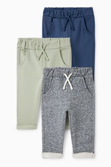 Baby: jongens - Set van 3 - baby-joggingbroek - donkerblauw