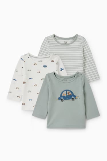 Babys - Set van 3 - baby-longsleeve - crème wit