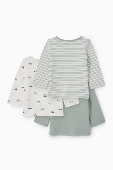 Babys - Set van 3 - baby-longsleeve - crème wit