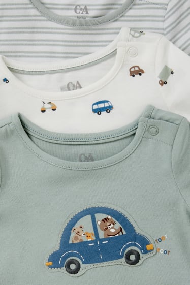 Babys - Set van 3 - baby-longsleeve - crème wit