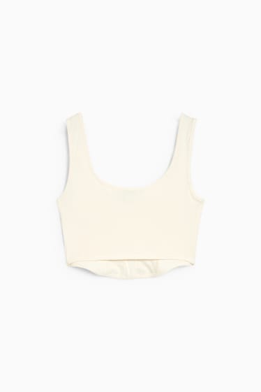 Dames - Korte top - crème wit