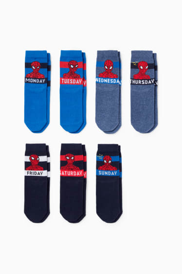 Children - Multipack of 7 - Spider-Man - socks with motif - dark blue