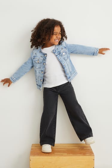Enfants filles - Wide leg jean - jean gris