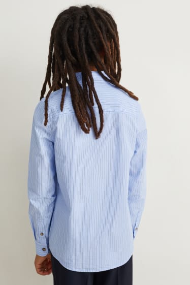 Nen - Camisa - de ratlles - blau