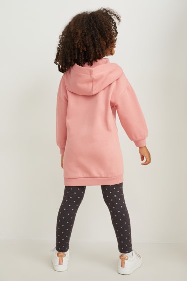 Nena - Conjunt - vestit de dessuadora amb caputxa i leggings - 2 peces - rosa