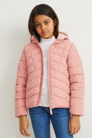 Kinderen - Gewatteerde jas met capuchon - waterdicht - roze