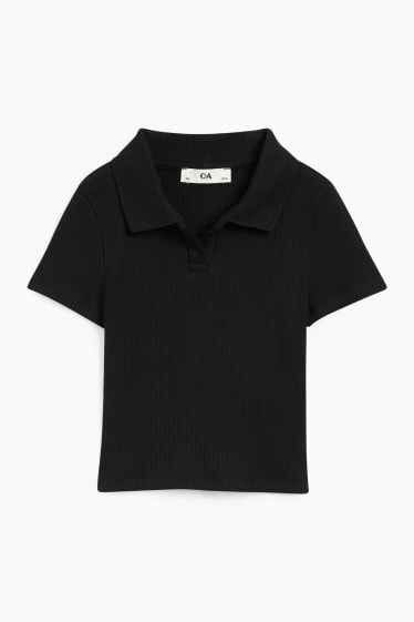 Kinder Mädchen - Poloshirt - schwarz