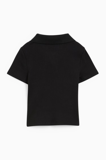 Kinder Mädchen - Poloshirt - schwarz