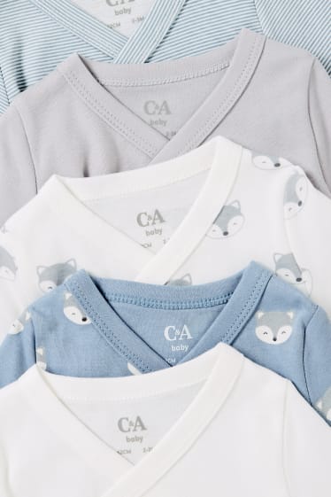 Bebés - Pack de 5 - bodies cruzados para bebé - azul