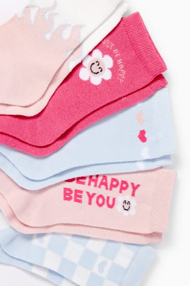 Kinder Mädchen - Multipack 5er - Herzchen - Socken mit Motiv - pink