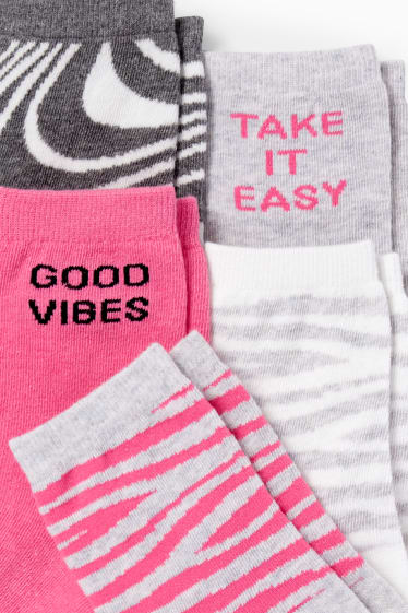 Kinder Mädchen - Multipack 5er - Socken - gemustert - pink