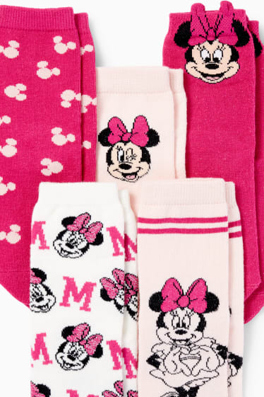 Kinder Mädchen - Multipack 5er - Minnie Maus - Socken mit Motiv - pink